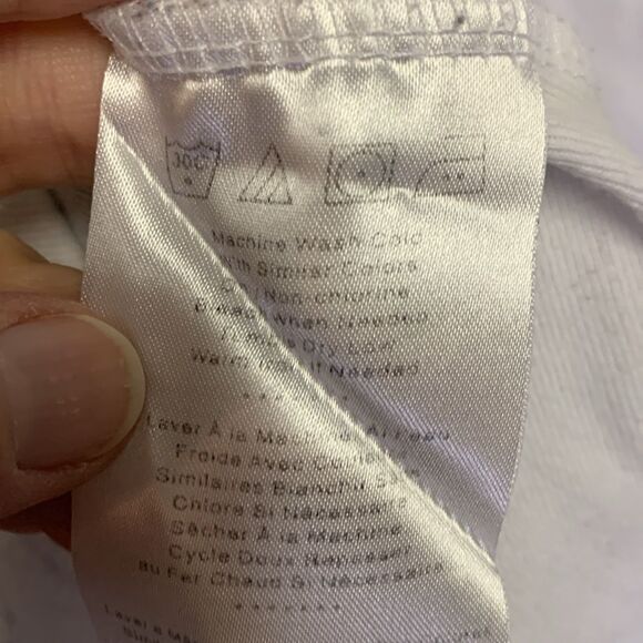 Polaris White with Gray Swirl Logo Long Sleeve Scoop Neck Cotton Tee Size L - Picture 6 of 9